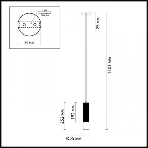 Светильник подвесной 3876/1L Odeon Light Золотой