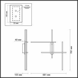 Светильник настенный 3890/36WLP Odeon Light Черный