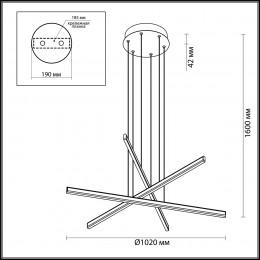 Светильник подвесной 3890/48L Odeon Light Черный