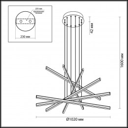 Светильник подвесной 3890/96L Odeon Light Черный