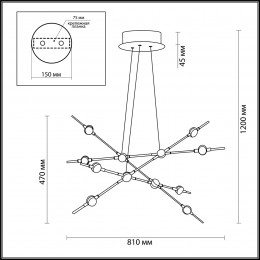 Светильник подвесной 3906/48L Odeon Light Черный