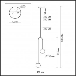 Светильник потолочный 4340/2 Odeon Light Черный