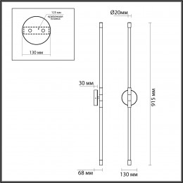 Светильник настенный 4393/20WL Odeon Light Черный