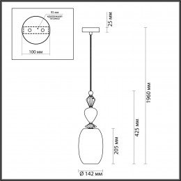 Светильник подвесной 4855/1B Odeon Light Exclusive Золотой