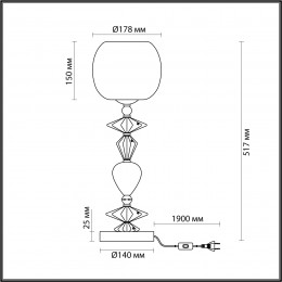 Лампа настольная 4855/1T Odeon Light Exclusive Золотой