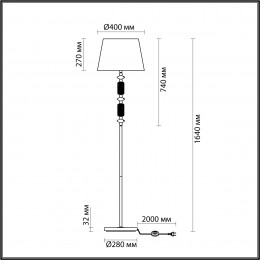 Торшер 4861/1FA Odeon Light Exclusive Золотой