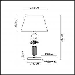 Лампа настольная 4861/1TB Odeon Light Exclusive Золотой