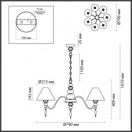Люстра 4896/7 Odeon Light Exclusive Черный