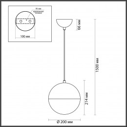 Светильник подвесной 4958/1A Odeon Light Черный