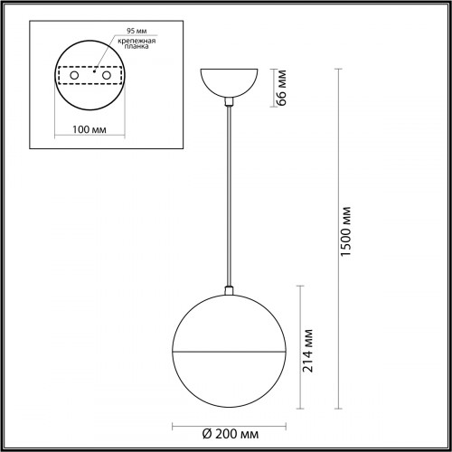 Светильник подвесной 4960/1A Odeon Light Бронзовый