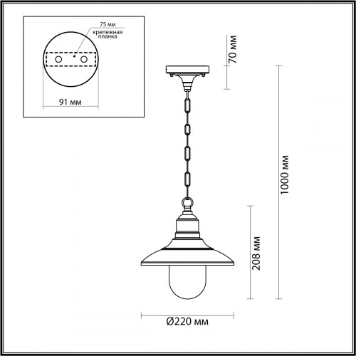 Светильник подвесной 4965/1 Odeon Light Черный