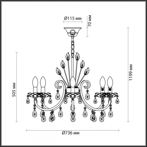 Люстра 4977/8 Odeon Light Золотой