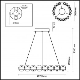 Люстра 5008/60L Odeon Light Золотой