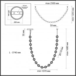 Светильник подвесной 5008/80L Odeon Light Золотой
