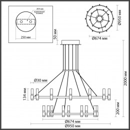 Люстра 5009/98L Odeon Light Черный