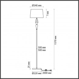 Торшер 5040/1F Odeon Light Античная бронза, латунь