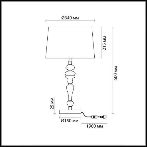 Лампа настольная 5040/1T Odeon Light Античная бронза, латунь