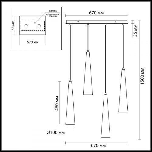 Люстра 5044/42L Odeon Light Черный