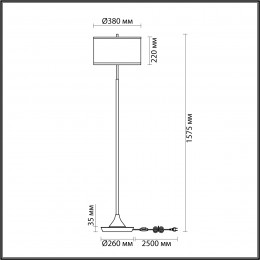 Торшер 5064/2F Odeon Light Античная бронза, латунь