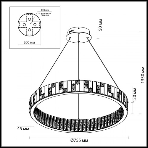 Люстра 5072/100L Odeon Light Золотой