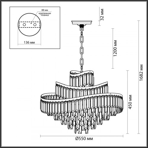 Люстра 5073/12 Odeon Light Золотой