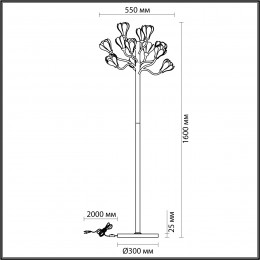 Торшер 5090/12F Odeon Light Черный