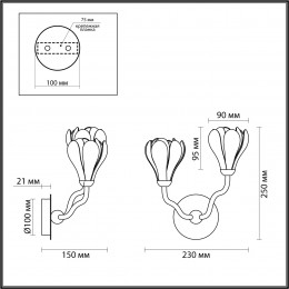 Светильник настенный 5090/2W Odeon Light Черный