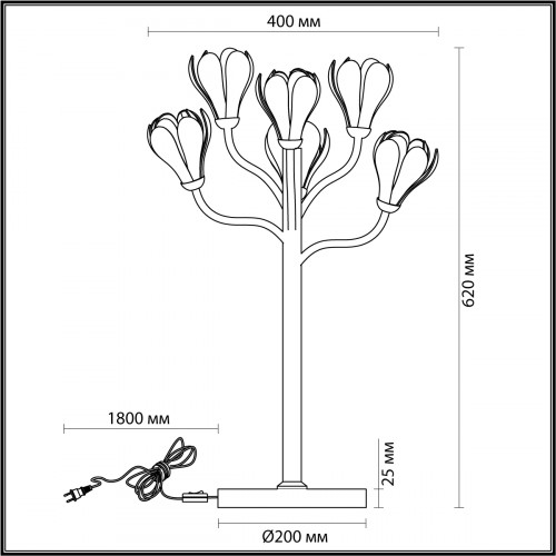 Лампа настольная 5090/6T Odeon Light Черный