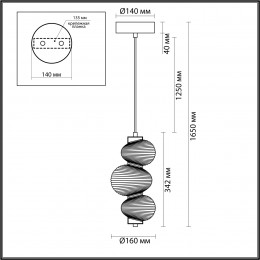 Светильник подвесной 5095/12L Odeon Light Бронзовый