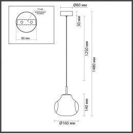 Светильник подвесной 5097/4L Odeon Light Бронзовый