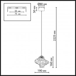 Светильник подвесной 5107/3L Odeon Light Античная бронза