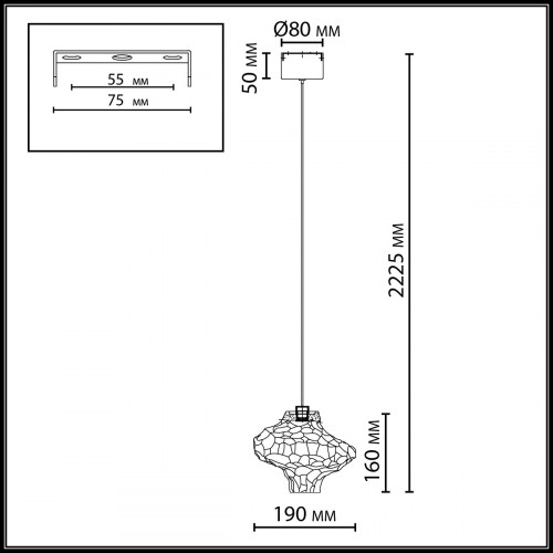 Светильник подвесной 5108/3L Odeon Light Античная бронза