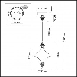 Светильник подвесной 5404/23L Odeon Light Exclusive Бронзовый, латунь