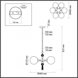 Люстра 5405/6 Odeon Light Exclusive Золотой