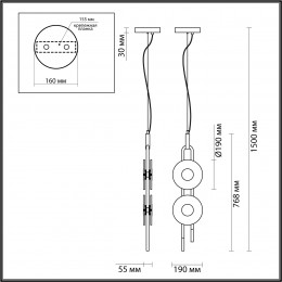 Светильник подвесной 5407/23L Odeon Light Exclusive Черный
