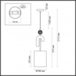 Светильник подвесной 5410/1A Odeon Light Exclusive Черный
