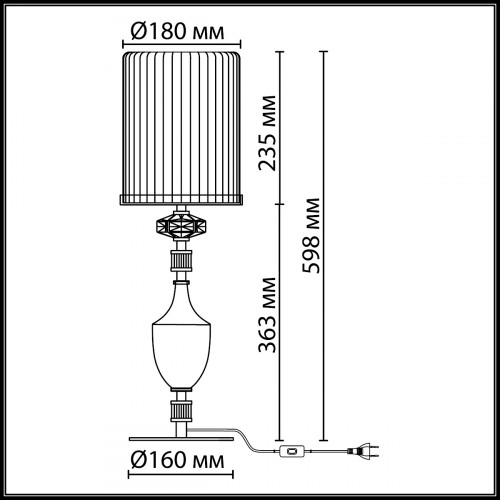 Лампа настольная 5414/1TA Odeon Light Exclusive Античная бронза, латунь