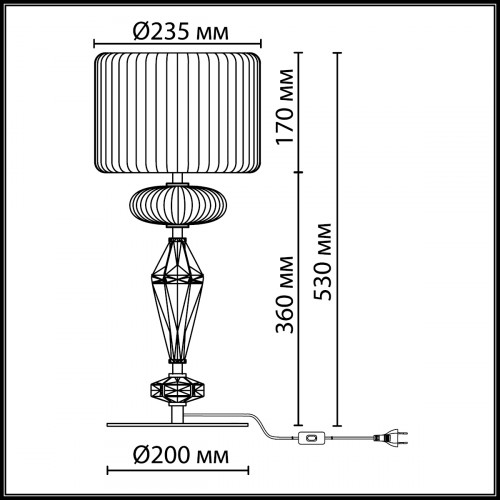 Лампа настольная 5414/2T Odeon Light Exclusive Античная бронза, латунь