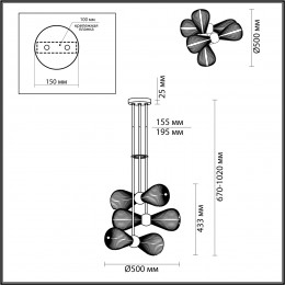 Светильник подвесной 5417/6 Odeon Light Exclusive Черный