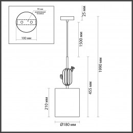 Светильник подвесной 5425/1 Odeon Light Exclusive Золотой
