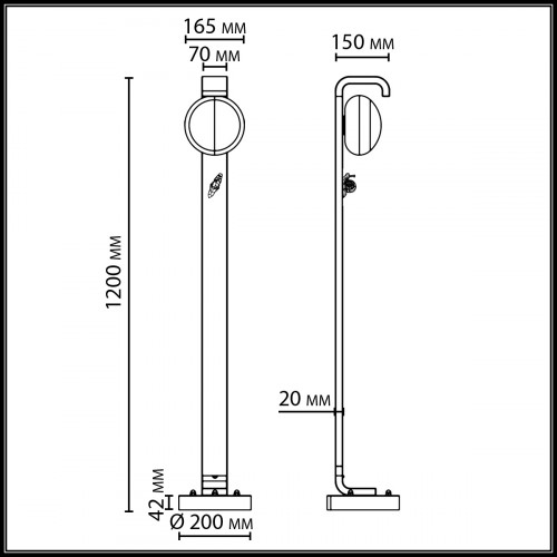 Светильник уличный 5434/1FA Odeon Light Exclusive Черный