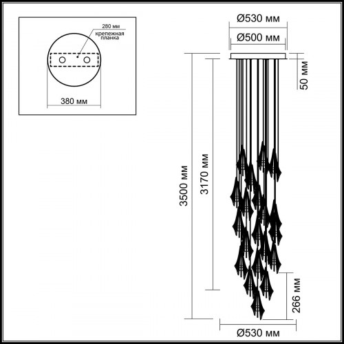 Люстра 5442/137L Odeon Light Exclusive Черный