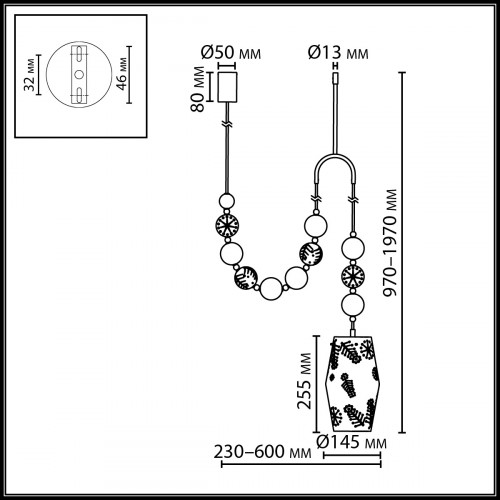 Светильник подвесной 5444/1B Odeon Light Exclusive Латунь