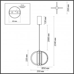 Светильник подвесной 5448/12L Odeon Light Exclusive Бронзовый