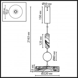 Светильник подвесной 5451/32LB Odeon Light Exclusive Никель