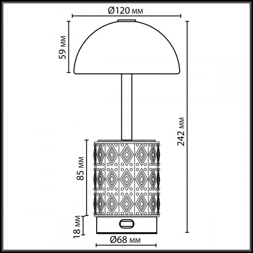 Лампа настольная 5452/3TL Odeon Light Exclusive Латунь, бронзовый