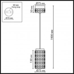 Светильник подвесной 5452/5L Odeon Light Exclusive Античная бронза, латунь