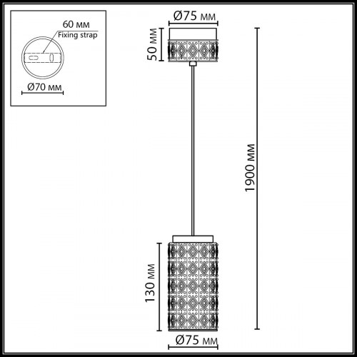 Светильник подвесной 5452/5L Odeon Light Exclusive Античная бронза, латунь