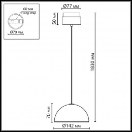 Светильник подвесной 5452/6L Odeon Light Exclusive Античная бронза, латунь
