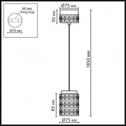 Светильник подвесной 5453/5L Odeon Light Exclusive Античная бронза, латунь